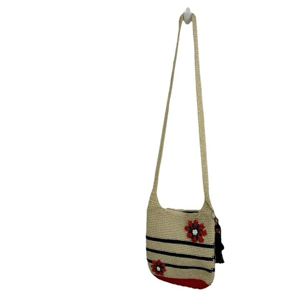 The Sak Crossbody Red White & Blue 106910 Anthem Flower Beige Crochet READ - Picture 2 of 13